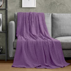 Utopia Bedding 100% Cotton Waffle Blanket Twin Size Plum, 90x72 Inch - Image 5