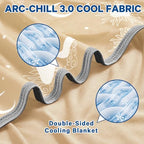 inhand Cooling Blanket Queen Size (90"x90") - Double Sided Cooling Blankets for Hot Sleepers, Lightweight Summer Blanket for Sofa Bed Couch, Travel, House Warming Gifts New Home Light Khaki Beige - Image 3