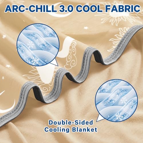 inhand Cooling Blanket Queen Size (90"x90") - Double Sided Cooling Blankets for Hot Sleepers, Lightweight Summer Blanket for Sofa Bed Couch, Travel, House Warming Gifts New Home Light Khaki Beige - Image 3