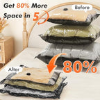 GONGSHI Vacuum Seal Bags for Clothing Travel & Home Storage, Travel Vacuum Bags with Pump,Space Saver for Blankets, Comforters, Pillows, Clothes,12 Combo - Image 3