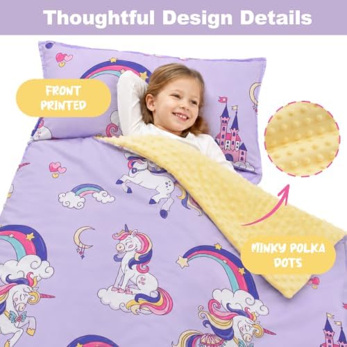 Nap Mat for Toddlers Girls, Kids Sleeping Bag, Unicorn - Image 5