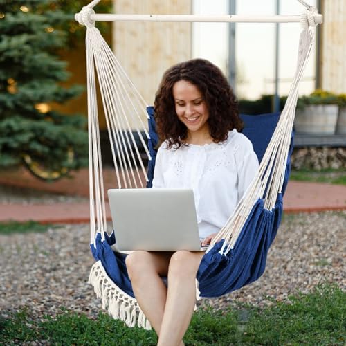 Chihee Hammock Chair Foot Rest 2 Cushions Max 500 lb Metal Spreader Bar - Image 2