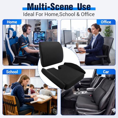 Widened Gaming Chair Cushion Set with Lumbar Support, Tailbone Pain Reduce - Image 7