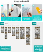 Window Privacy Film Frosted, Elephant Reusable Static Cling Window Tints, Tropical Flowers Palm Leaves Leopard Prints Heat Control Windows Films for Offices, Balcony, 29.5 x 118 Inches - Image 4