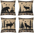 Feelyou Vintage Bear Throw Pillow Covers Decorative 16" x 16" Inches by Feelyou