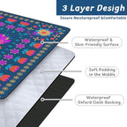 Picnic Blankets Extra Large Waterproof, 80"x 80" Dark Floral Beach Mat with Corner Pockets Windproof Sandproof Foldable Portable 3-Layer Mat Darker for Wet Grass,Parks,Music Festival,Camping,Concerts - Image 4