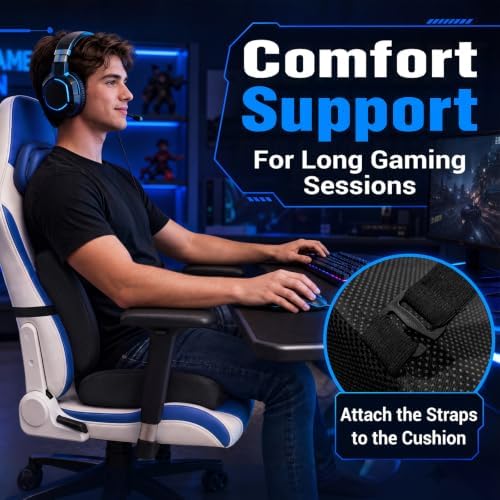 Widened Gaming Chair Cushion Set with Lumbar Support, Tailbone Pain Reduce - Image 3