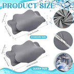 Hahafelt 2 Pcs Cooling Cervical Pillowcase, Dark Gray, Queen Size - Image 2