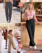 3 Pack Women's Wide Leg Baggy Sweatpants with Pockets - Image 2