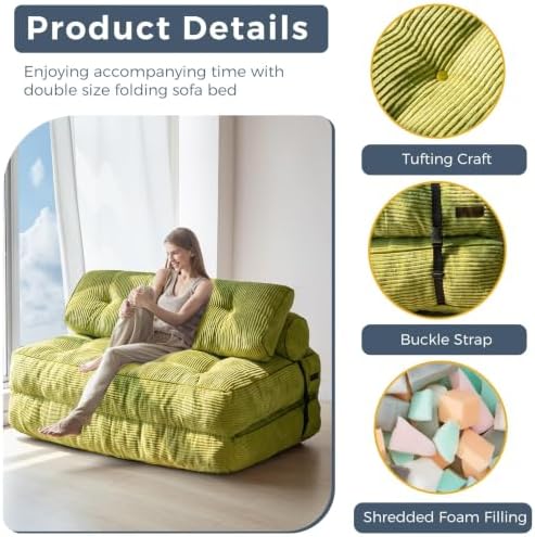 MAXYOYO Folding Sofa Bed, Convertible Chair Bed with Pillow - Image 5