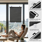 No Drill Blackout Roller Shades with Suction Cups, Portable Privacy Blinds for Indoor Windows, Temporary Pull Down Sun Shade Curtains for Home Office Cars Glass Door(28" Wx24 H) - Image 4