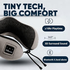 Bluetooth Music Semicircular Neck Pillow Wireless Bluetooth Speaker Suitable Airplane,Bus,Train,Car,Office,and Outdoor Camping for Sleeping, Resting The Best Travel Essentials. (Dark Gray) - Image 6