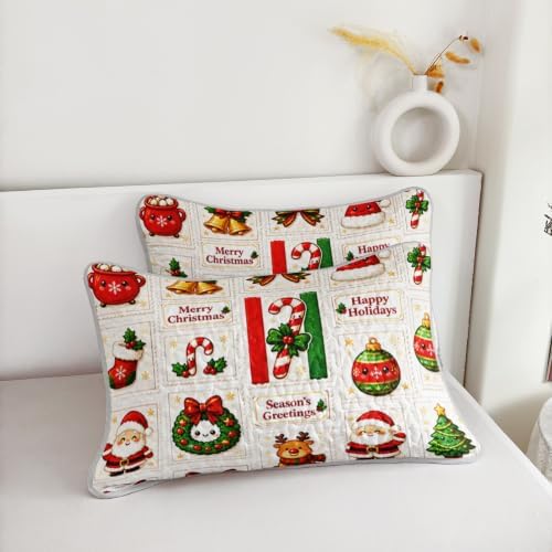 HOSIMA Cartoon Christmas Quilt Set King,Cute Bedspread with 2 Pillowcases. - Image 6