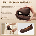 Ecetana Comfortable Ballet Flats for Women: Lightweight Cushioned Foldable Slip-On Work Shoes with Memory Foam - All Day Walking Comfort - Dressy Flats for Office Business - Image 5
