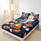 Erosebridal RV Camper Queen Fitted Sheet, Outdoor Camping Themed Bed Set for Kids Girls Boys, Fun Summer Campsite Bedding Sheets Set, Hiking Camping Lover Gifts Teen Adults Room Decor - Image 3