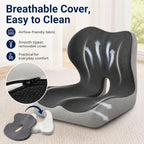 Celnva Orthopedic Seat Cushion – L-Shaped Lumbar Support Memory Foam Comfort for Long Sitting, Ergonomic Support for Office Chair, Wheelchair, Car & Travel (XL Black) - Image 4