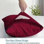 100% Pima Cotton Pillowcases – 800 Series, Ultra Soft & Cooling, Body Size 20"x54"(1PC), Set of 1 – Burgundy, Hotel Luxury Quality, Envelope Closure, Skin & Hair Friendly - Image 3