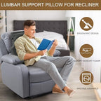 HOMBYS Sherpa Fleece Lumbar Support Pillow with Headrest for Recliner,Memory Foam Recliner Chair Cushion for Back Pain,Big High Back Support for Recliner with Chair Headrest for Elderly (Grey) - Image 4