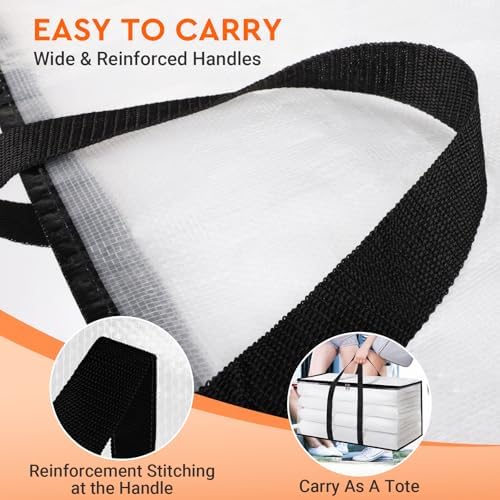 HomeHacks Moving Bags, Heavy Duty Storage Bags for Clothes, 8 Pack 76L - Image 6
