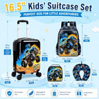5PCS Kids Luggage Boys Suitcase Set, 16" Hardside Carry-on Truck - Image 5