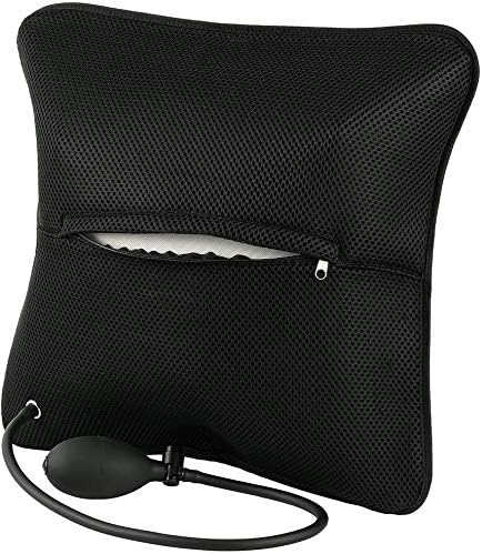 Lumbar Support Inflatable Cushion Backrest Portable Pillow with Pump for Car, Office Chair, Home, Travel, Camping (Black) - Image 3