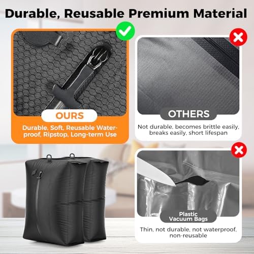 Travel Vacuum Bags with Pump 25L Vacuum Seal Bag for Clothing Travel 3 Pack - Image 5