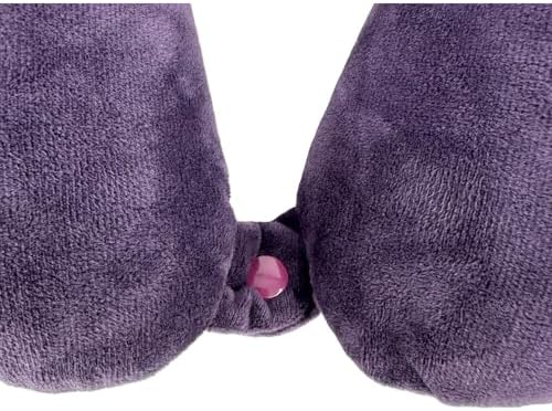Bookishbunny 2pks U Shape Microbead Travel Neck Pillows Neck Head Support Airplane Bus Train Car Traveling Driving (Purple) - Image 5