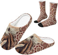 Womens Fuzzy Slipper with Socks Warm Cozy House Slipper and Socks Set Plush Winter Shoes for Indoor by Baxinh