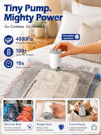 Fantictas Vacuum Storage Bags for Clothes, 18 Pack with Electric Pump - Image 4