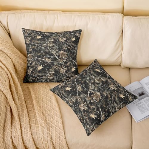 Erosebridal Camoflage Throw Pillow Covers 24x24 Set of 2 Brown Camo Hunting Cushion Cover Rustic Farmhouse Forest Lodge Throw Pillow Case for Bed Couch Sofa Retro Country Cabin Home Decor - Image 3