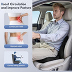 Coverado Memory Foam Car Seat Cushion and Lumbar Support Pillow for Car, Ergonomic Office Chair Cushion for Lower Back Pain Relief, Breathable & Non-Slip for Car, Home, and Office Use, Black - Image 2