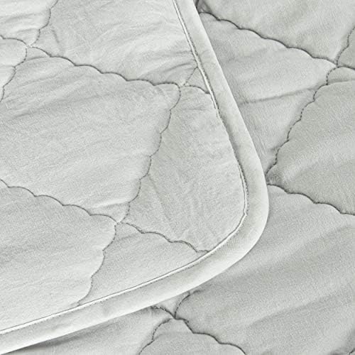 FLXXIE 43x60 Inches Down Alternative Toddler Comforter, Light Grey - Image 2
