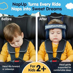 NapUp Car Seat Head Support for Toddler - Anti-Bobbing Head Holder - Blue - Image 4