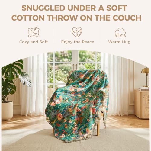 LUTBM Boho Throw Blanket for Bed 60"x80", All Season Cotton Couch Blankets - Image 4