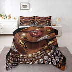 Erosebridal Black Woman Comforter Set African American King Bedding Set for Teens Adult Afro Black Female Duvet Insert Glitter Artwork Magical Bed Set Room Decor (1 Comforter, 2 Pillowcases) by Erosebridal
