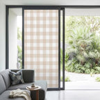 Window Privacy Film Frosted, Farmhouse Plaid Non-Adhesive Static Cling Window Tint, Cream Classic Buffalo Check Rustic Insulated Windows Frosted Films for Living Room, 35.4 x 78.7 Inches - Image 2