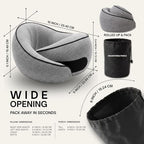 Ergonomic Travel Pillow, Memory Foam Airplane Neck Pillow with 360° Ergonomic Design, Suitable for Different Sleeping Positions, Airplane Pillows for Long Flights, Train & Car Rides, Washable Cover - Image 3