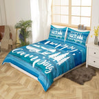 Castle Fairy Happy Camping Kids Duvet Cover Twin Size,Western Farmhouse Style Bedding Set 2pcs for Kids Teens,Camper Car Painting Comforter Cover Soft Quilt Cover Bedroom Decor,Blue,No Comforter - Image 2