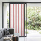 Window Privacy Film Frosted, Pink Red Striped Non-Adhesive Static Cling Window Tint, Farmhouse Vertical Stripes Geometric Insulated Windows Frosted Films for Living Room, 35.4 x 78.7 Inches - Image 2