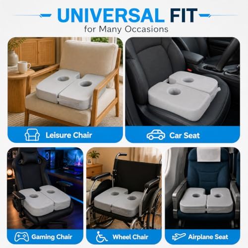 Piriformis Seat Cushion for Sitting Dual-Layer Support Foam Coccyx Cushion - Image 6