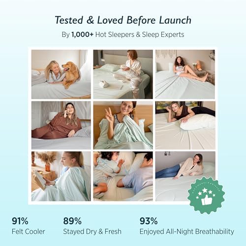Breescape Cooling Pillow Cases King Size Set of 2, BlendTek™ Cooling Technology for Hot Sleepers & Night Sweats, Silky Soft Cool Pillowcases for Hair & Skin Care, 20" x 36", Beige - Image 2
