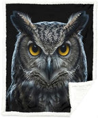 Owl Sherpa Blanket Animal Print Throw Blanket for Men and Women Soft Warm Cozy 50x60 Inches Wisdom Design Bedroom Couch Study Room Decor Gift for Birthday Housewarming Anniversary by Sleepwish