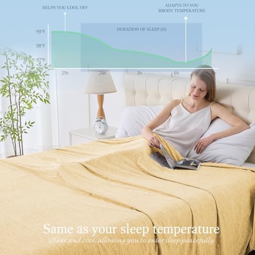 Cooling Blanket Queen Size, 90"x90" Cooling Blankets for Hot Sleepers, Cold Blanket Thin Lightweight Breathable Soft for Couch Bed, Lightweight Blanket Keep Cool for Night Sweats - Image 3