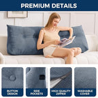 IASEAHK Headboard Pillow Twin, Wedge Pillow Headboard, Navy Blue - Image 6