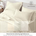 Love's cabin Quilts for Queen Bedspreads, 7 Pieces Bed in a Bag, Beige - Image 6