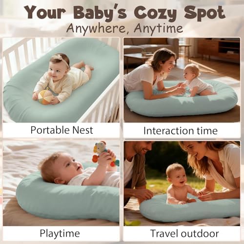 Infant Lounger for Newborn, XL Portable Baby Floor Lounger - Image 6