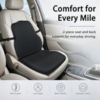 Car Seat Cushion with Lumbar Support, Firm 2-Piece Set for Long Drive Black - Image 2