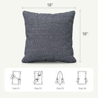 Outdoor Throw Pillow Set of 2 with Inserts, Outdoor Lumbar Pillow Water Resistant for Patio Furniture, 18x18 Inch Outdoor Pillows with Removable Zipper Cover - Image 6