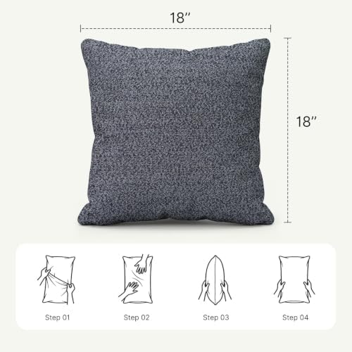 Outdoor Throw Pillow Set of 2 with Inserts, Outdoor Lumbar Pillow Water Resistant for Patio Furniture, 18x18 Inch Outdoor Pillows with Removable Zipper Cover - Image 6