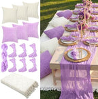 14 Pack Extra Large Purple Picnic Blanket Kit 91x71'' Outdoor Boho Rug by Beeveer